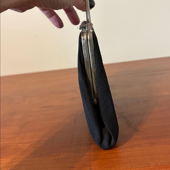 Vintage Black Silver hardware clutch purse - Picture 8 of 8